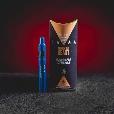 THF Beast Vape de unică folosință Kratom World Banana Cream cu aromă cremoasă de banán, formulă premium și profil sativa