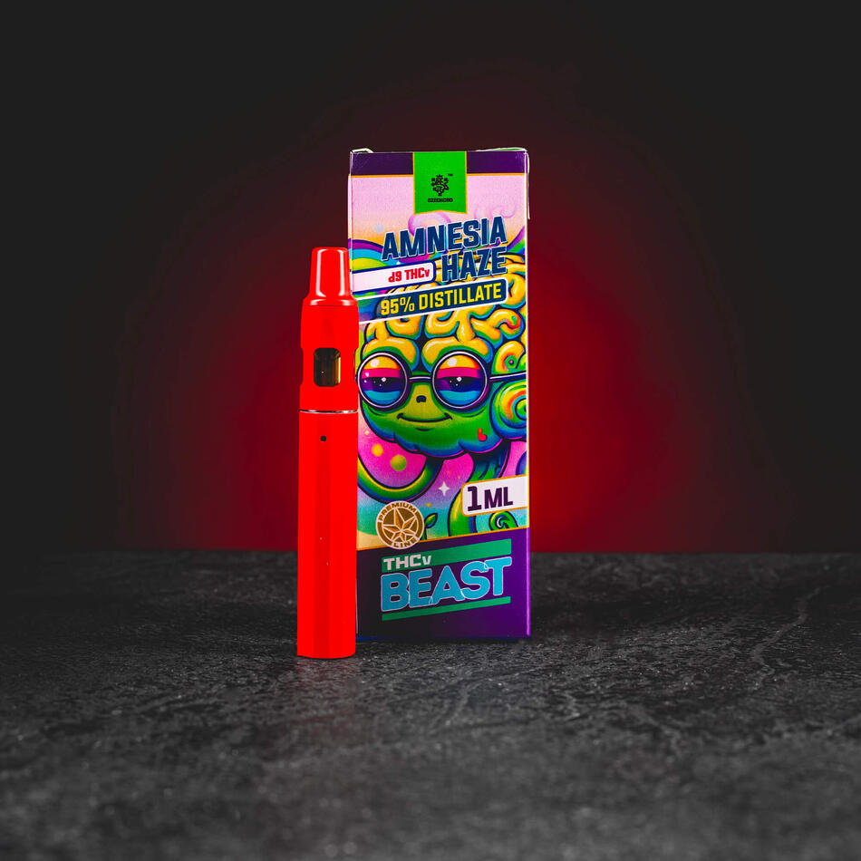 THV Beast Vape Amnesia Haze Kratom World, vape cu aromă Amnesia Haze pentru chill și euforie