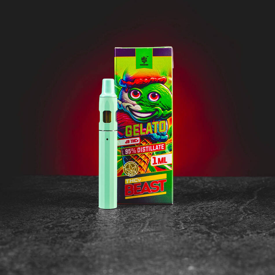 THV Beast Vape Gelato Kratom World, vape cu aromă Gelato pentru chill și euforie