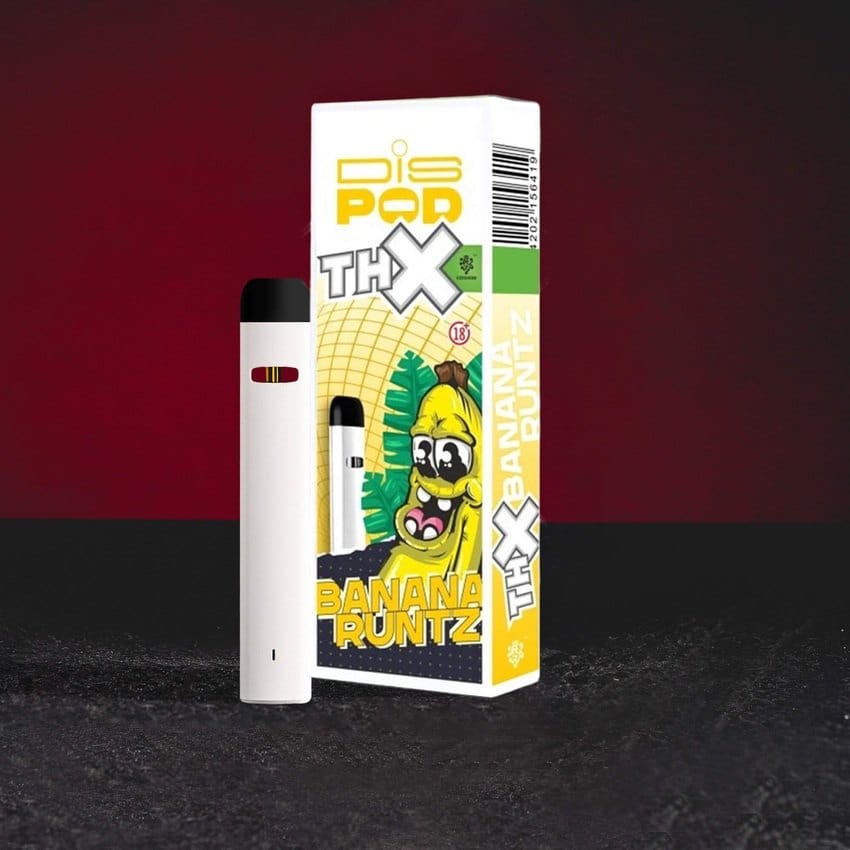 THX Dispod Banana Runtz Kratom World, dispozitiv cu CBC, CBD, CBG, CBN și CBDP cu aromă Banana Runtz