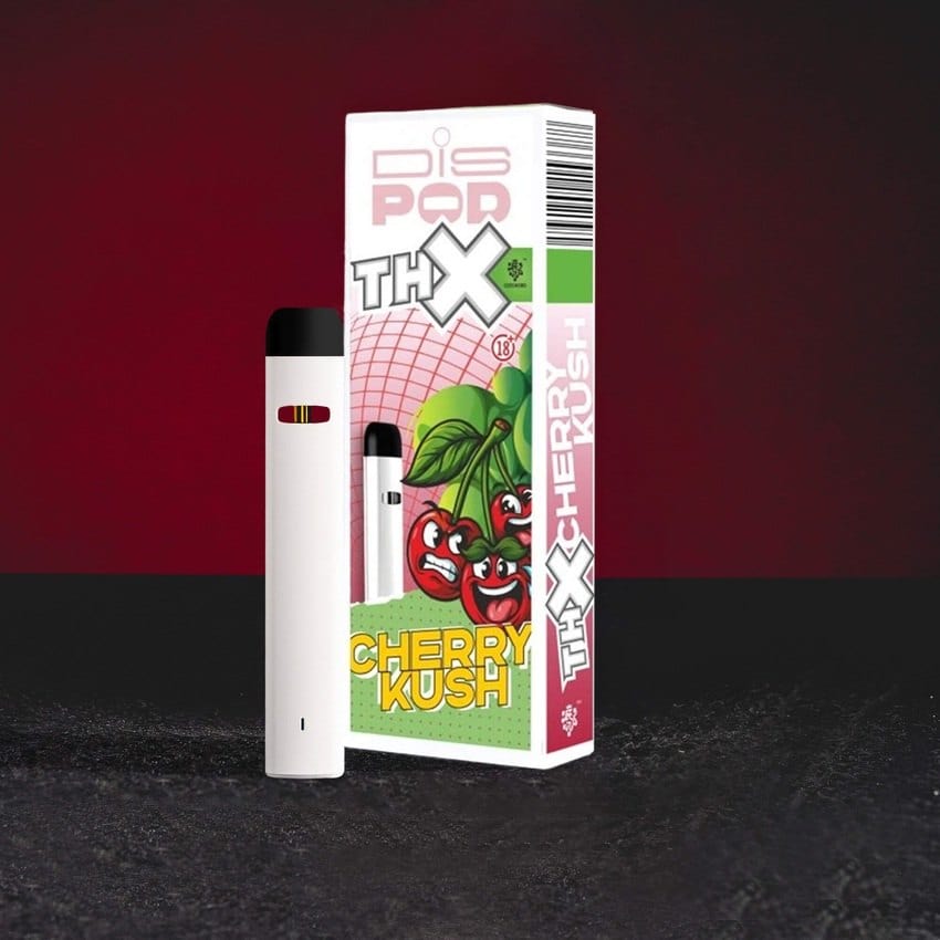 THX Dispod Cherry Kush Kratom World, dispozitiv cu CBC, CBD, CBG, CBN și CBDP cu aromă Cherry Kush