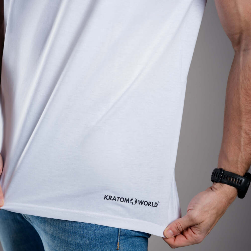 Tricou pentru bărbați Kratom World Damn Bro Go Buy Kava Kava, merch streetwear pentru iubitorii de kratom, detaliu de aproape