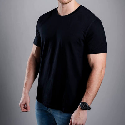 Tricou pentru bărbați negru Kratom World I Like Kratom More Than I Like People, merch streetwear pentru iubitorii de kratom, detaliu