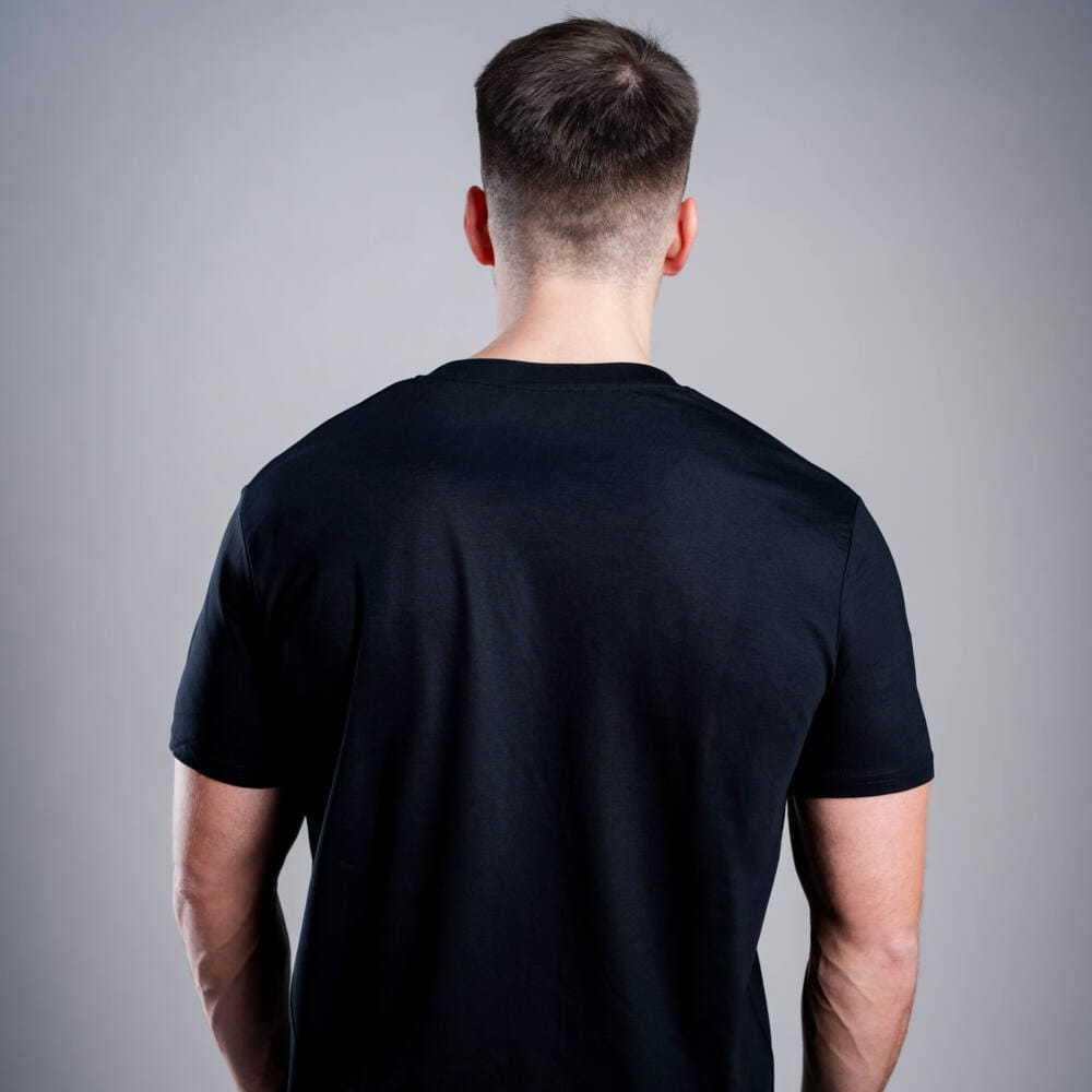 Tricou pentru bărbați negru Kratom World Kratom The Natural Way, merch streetwear pentru iubitorii de kratom, partea din spate