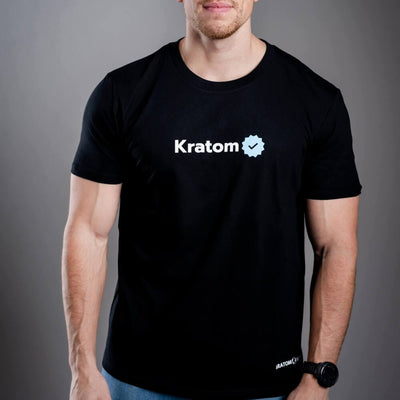 Tricou pentru bărbați negru Kratom World Kratom Verified, merch streetwear pentru iubitorii de kratom