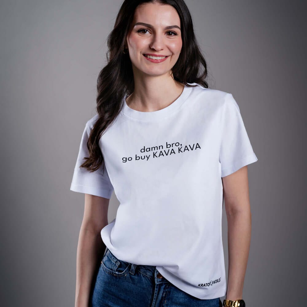 Tricou de damă Kratom World Damn Bro Go Buy Kava Kava, merch streetwear pentru iubitorii de kratom