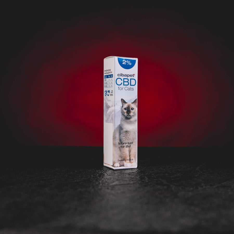 Ulei CBD pentru pisici Cibdol 2% 10ml Kratom World, supliment natural pentru pisici sensibile cu ulei de pește și vitamina E