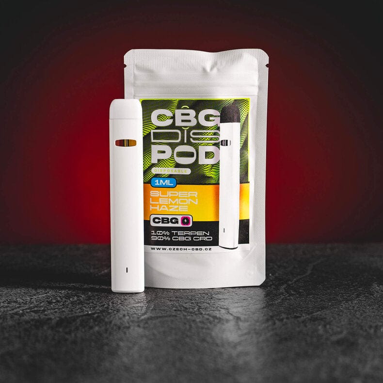 Vape CBG Dispod de la Kratom World, cu aromă Super Lemon Haze și canabinoizi premium.