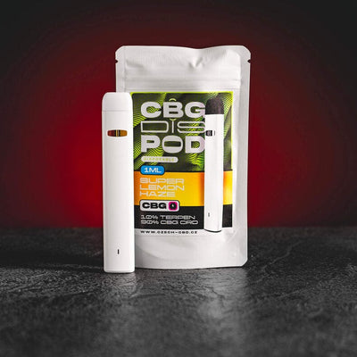 Vape CBG Dispod de la Kratom World, cu aromă Super Lemon Haze și canabinoizi premium.
