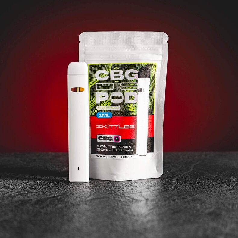 Vape CBG Dispod de la Kratom World, cu aromă Zkittles și canabinoizi premium.