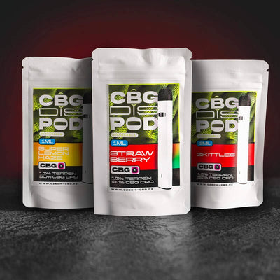 Vape CBG Dispod de la Kratom World, cu canabinoizi premium și arome deosebite.