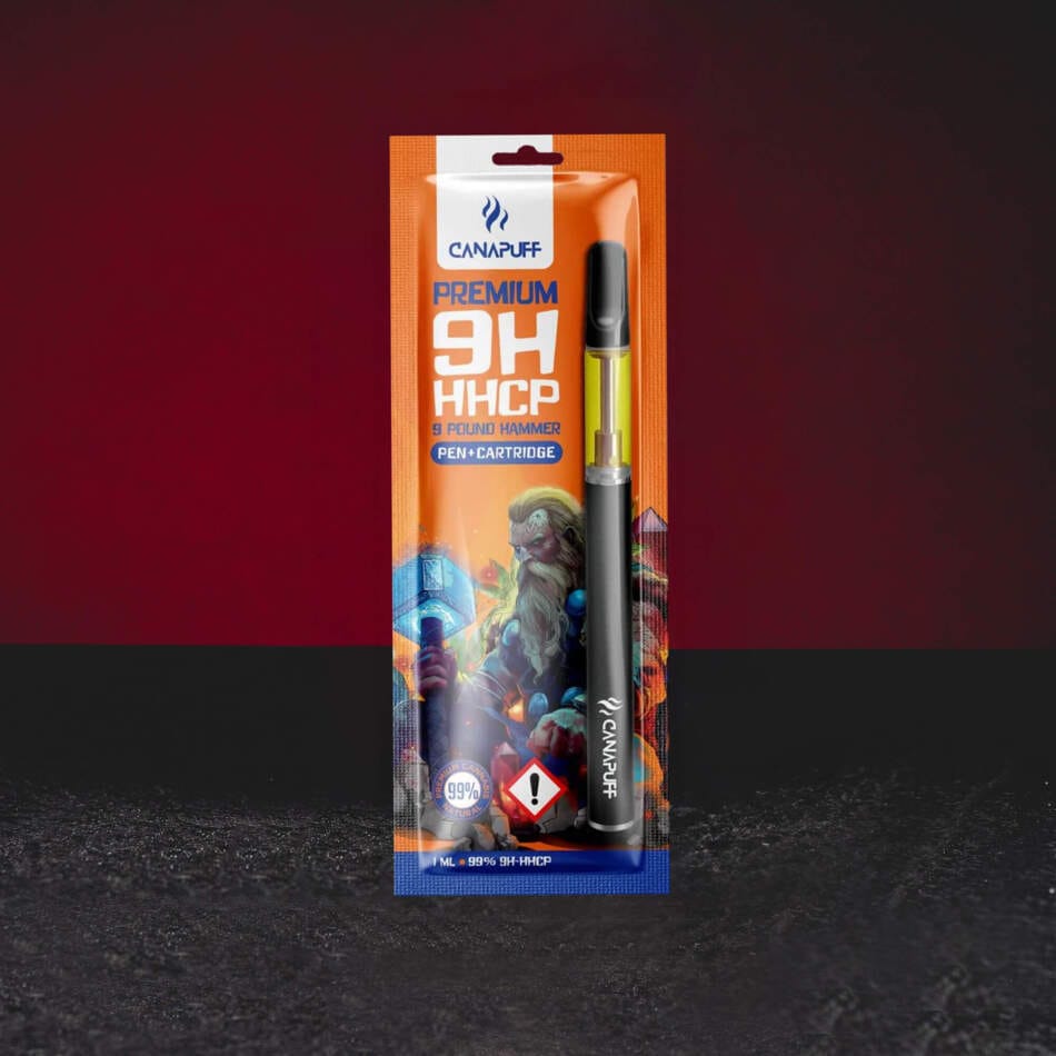 Set Vape 9H-HHCP 99% 1ml Kratom World 9 Pound Hammer cu profil de citrice și pin, aromă premium
