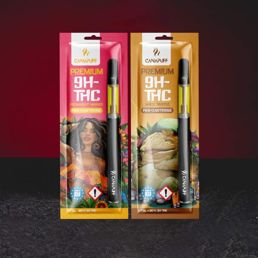 Set Vape 9H-TH 95% 1ml Kratom World White Truffle și Permanent Marker, fotografie de grup