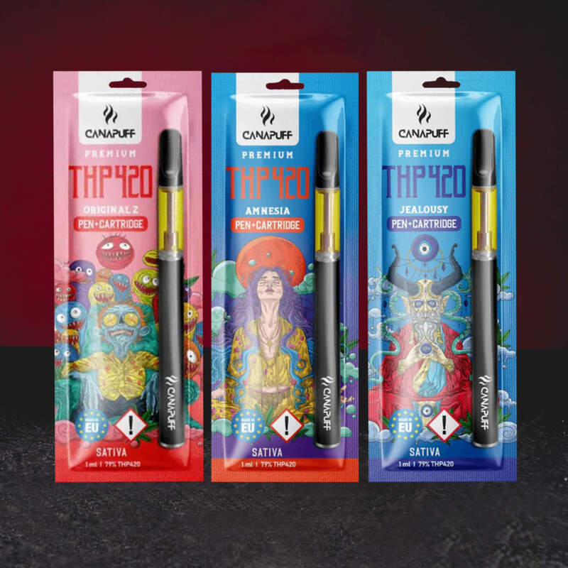 Set Vape THP420 79% 1ml Kratom World Jealousy și Original Z, fotografie de grup pen cartridge