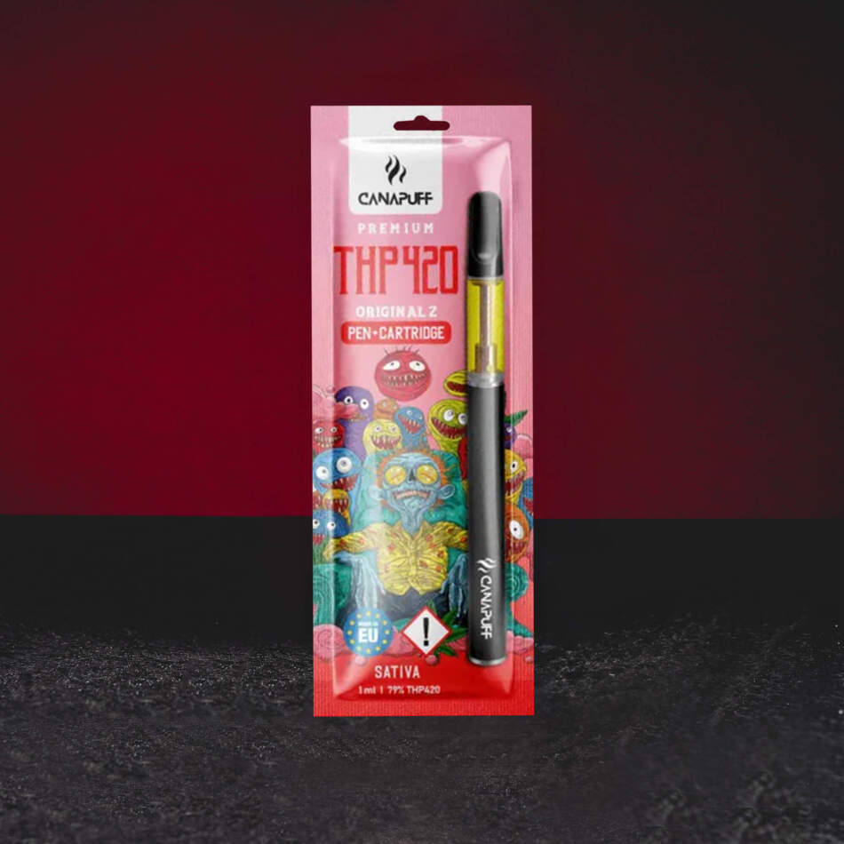 Set Vape THP420 79% 1ml Kratom World Original Z cu profil de struguri și grepfrut, pen cartridge premium
