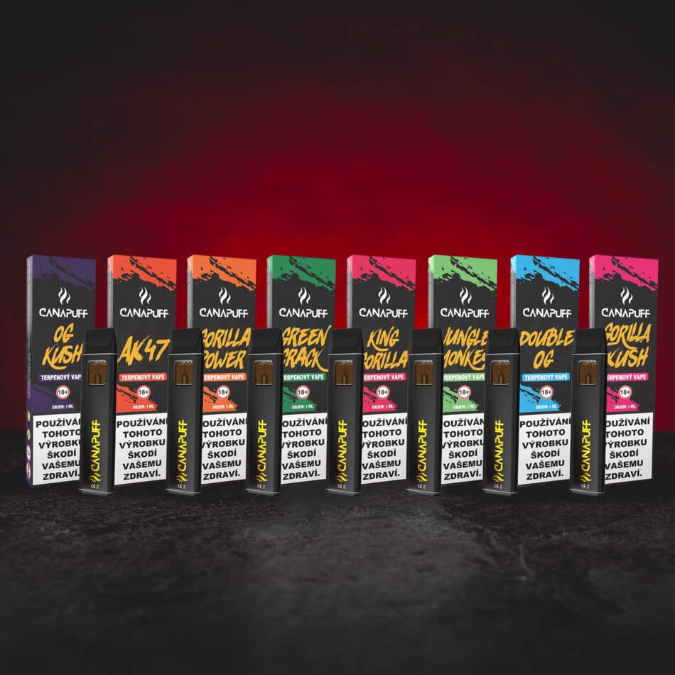 Terpene Vape 1 ml - o colecție de vaporizatoare de terpene de cânepă în diverse profiluri aromatice