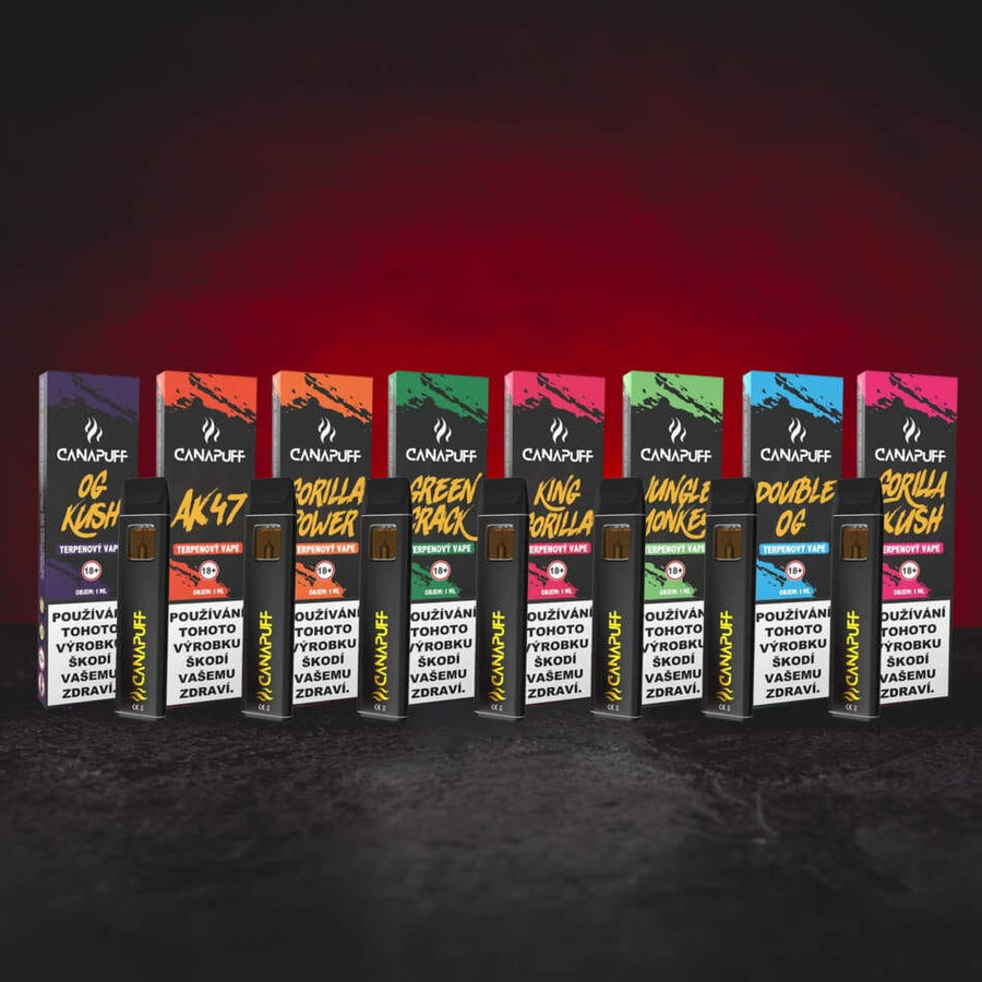 Terpene Vape 1 ml - o colecție de vaporizatoare de terpene de cânepă în diverse profiluri aromatice