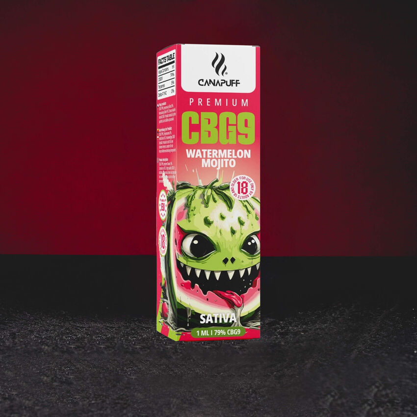 Vape Pen CBG9 Watermelon Mojito Kratom World, vape de unică folosință cu profil de pepene verde și mojito
